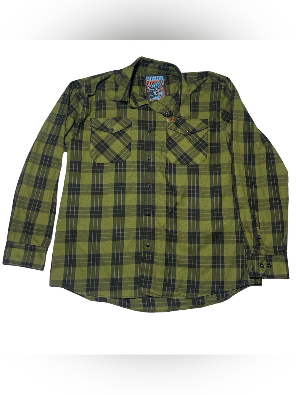Dixxon Flannel Co 38 Special Green Black Plaid Flannel Shirt 2XL Button Up